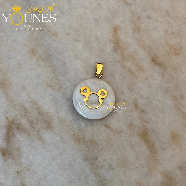 آویز میکی موس صدفی طلا 2 سانتی متر